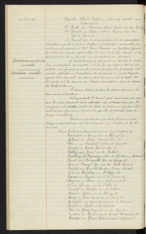 Assistance obligatoire aux vieillards infirmes et incurables, admissions nouvelles et mutations diverses. Assistance aux femmes en couches, admissions nouvelles
