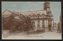 Alençon (Orne), L'Hôtel des Postes, carte postale ancienne noir et blanc n°1, G. Artaud éditeur, Nantes, ED, Brissard, papeterie-tabacs, Alençon, (Date d'utilisation : 09 octobre 1928), (14x9), AMA.