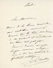 Lettre autographe signée de la femme de lettres Louise Colet au comédien Louis Fortuné Adolphe Laferrière [1872].