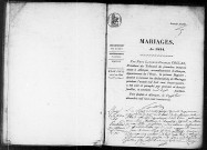 Registre des actes de mariage (1834).