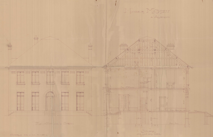 permis de construire n°6, Construction d'une maison d'habitation Rue de Labillardière Alençon, (date de décision : 21/07/1927), (auteur du projet, architecte : SOIVE Armand).