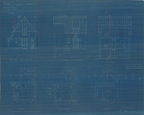 permis de construire n°5, Construction d'une maison d'habitation Boulevard de la République Alençon, (date de décision : 04/07/1927), (auteur du projet, architecte : BESNARD-BERNADAC Félix).