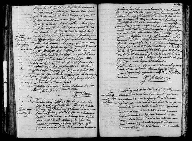 Acte de naissance de LECOEUR Rosalie Françoise (21 février 1794),acte de naissance de LELIEVRE Marie Thérèse (24 février 1794),acte de naissance de MARCHAND Michel Joseph Arsène (24 février 1794).