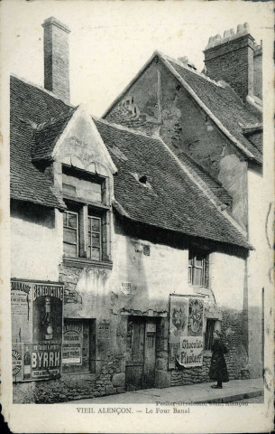 Vieil Alençon, le four banal, carte postale ancienne noir et blanc, photographe éditeur Peslier-Grelebin, (date du cliché après 1903), (9x14), collection particulière Maryvonne Thoréton, AMA.