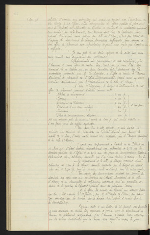 Création d'un bureau départemental de placement gratuit, communication de Mr le Préfet