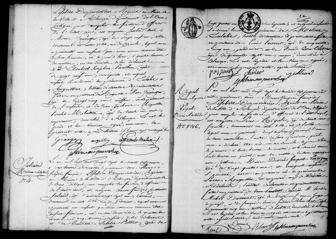 Registre des actes de naissance et adoption (1827).