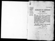 Registre des actes de naissance et adoption (1er janvier - 31 décembre 1812).