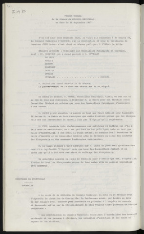 Sommaire sur les affaires à délibérer. Cimetière de Courteille, extension.