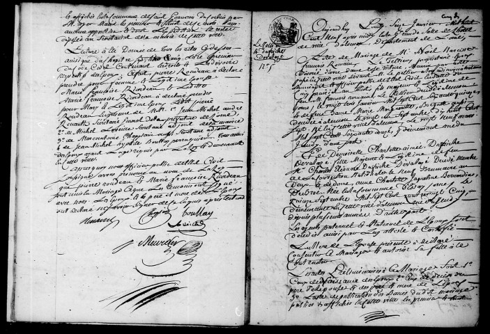 Registre des actes de mariage et divorce (1809).