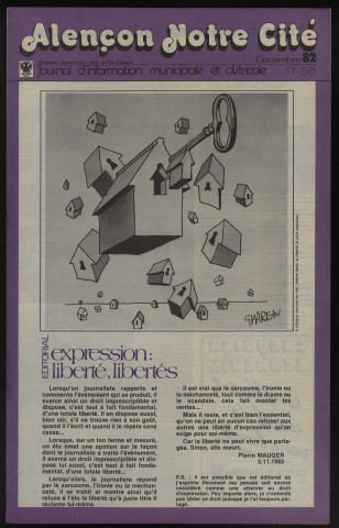Alençon Notre Cité, journal d'information municipale et districale n°56 (décembre 1982).