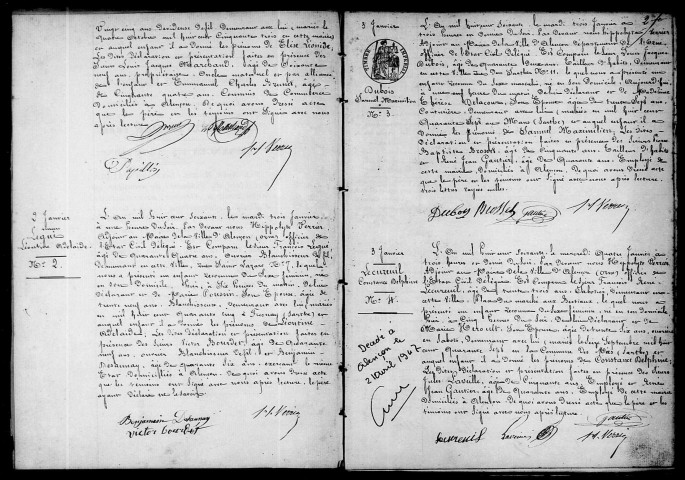 Registre des actes de naissance et adoption (1860).