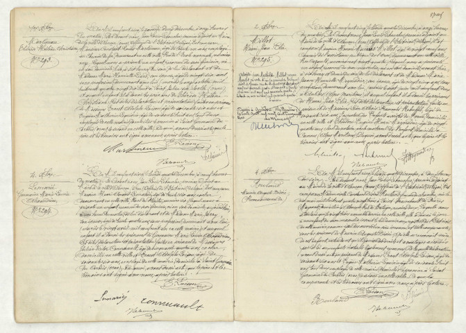 Acte de naissance de MARTINEAU Thérèse Hélène Christiane (1 décembre 1905),acte de naissance de LEMARIE Germaine Marie Louise Alexandrine (4 décembre 1905),acte de naissance de MILLOT Henri Jean Elie (2 décembre 1905),acte de reconaissance de ROULAND Maurice Auguste Désiré (4 décembre 1910).
