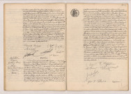 Acte de mariage de LEFÈVRE Émile Ernest Auguste et BRISSET Fernande Denise (17 juillet 1905), acte de mariage de SÉRIGNAC Guillaume Marie et THÉLIN Eugénie Angèle Olympe Augustine (22 juillet 1905),