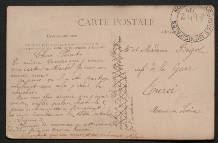 Alençon (Orne), Le Boulevard Lenoir-Dufresne et la gare, carte postale ancienne noir et blanc n°19, A.M.F. éditeur, sd, (14x9), AMA.