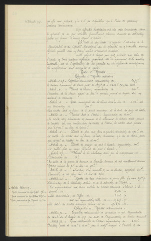 Budget de la ville pour 1918