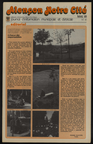 Alençon Notre Cité, journal d'information municipale et districale n°41 (mai 1981).