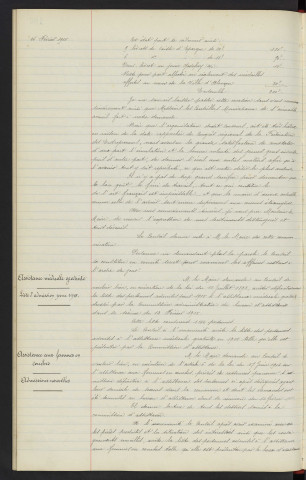 Lycée d'Alençon, installation hôpital militaire, travaux d'appropriation, architecte M. MEZEN. Assistance médicale gratuite, liste d'admission pour 1915. Assistance aux femmes en couches, admissions nouvelles