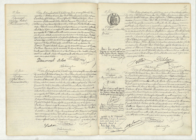 Reconnaissance de DEUMOREL Alphège Robert (11 juin 1906), reconnaissance de LOCHON Albert René (11 juin 1906), acte de naissance de ALLARD Paul Marie Alexis Félix (11 juin 1906), acte de naissance de DELARUE Raymond Emile Paul (12 juin 1906).