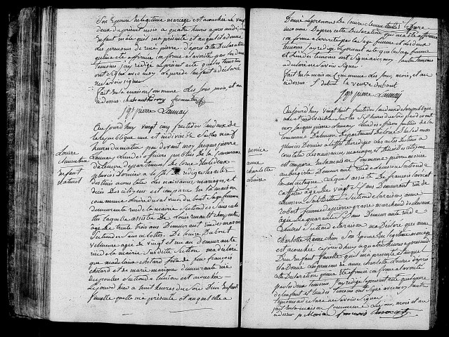 Acte de naissance de PLANCHOIS René Pierre (8 septembre 1794),acte de naissance de CHOTARD Louise Clémentine enfant naturel (11 septembre 1794),acte de naissance de MORICE Anne Charlotte Louise (14 septembre 1794).