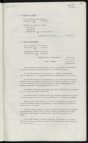 Construction de logements, pour le centre de secours et le service départemental d'incendie, convention entre le département de l'Orne, la ville d'Alençon et la S.E.M.D.O.