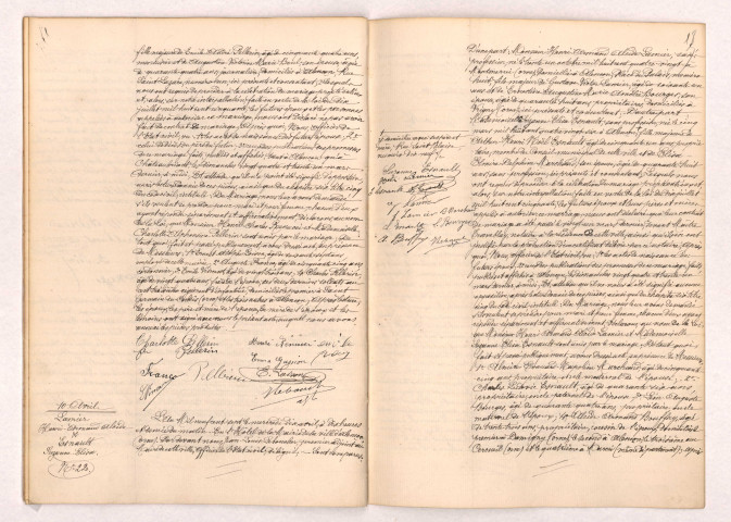 Acte de mariage de RENUCCI Henri Charles et PELLERIN Charlotte Alphonsine (08 Avril 1907), LAMIER Henri Armand Alcide et ESNAULT Suzanne Elisa (10 Avril 1907).