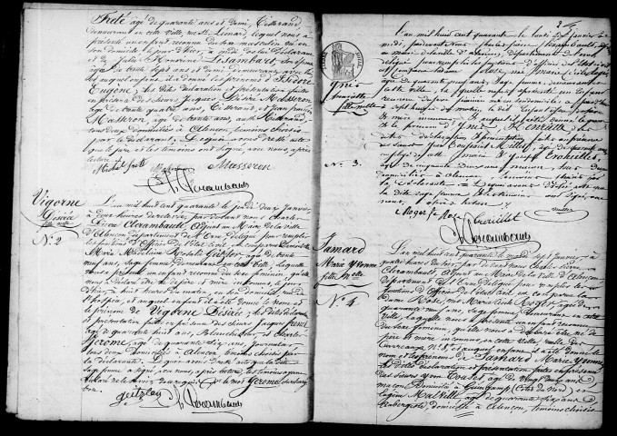 Registre des actes de naissance et adoption (1840).