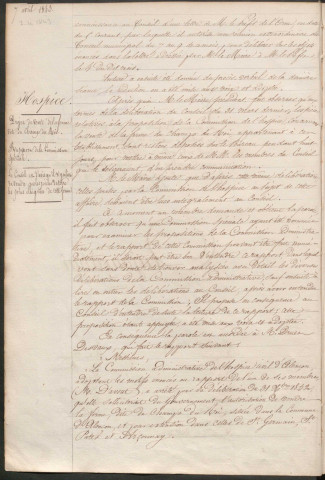 Registre des délibérations du conseil municipal (07 avril 1843 - 18 mai 1846)