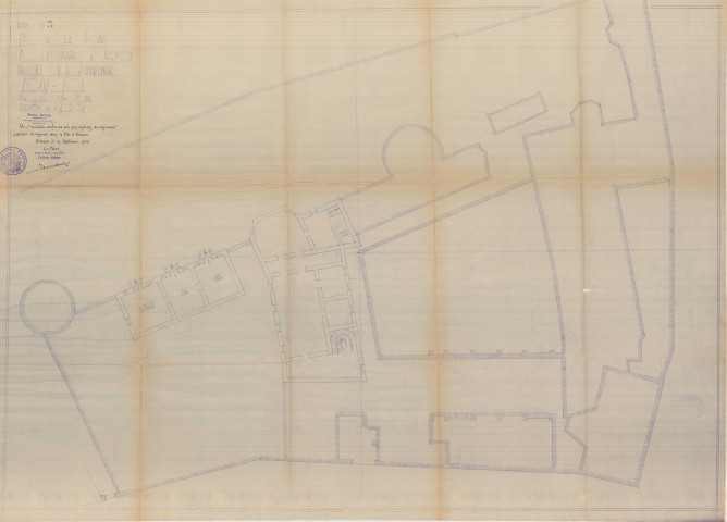 Agrandissement du Carmel, projet, sous-sol (ech : 1/100, Marcel Mezen) (28 mars 1938), dessin n°3