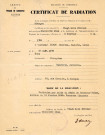 Certificat de radiation n°1792 de l'immatriculation au registre du commerce du 5 janvier 1921 pour l'épicerie mercerie du 51 rue Cazault, suite au décès de FERON Charles Auguste Louis(28 février 1955).