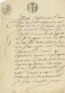 Acte de Reconnaissance pour la construction d'un mur mitoyen entre la veuve L'Homme et le sieur Douville (8 août 1819).