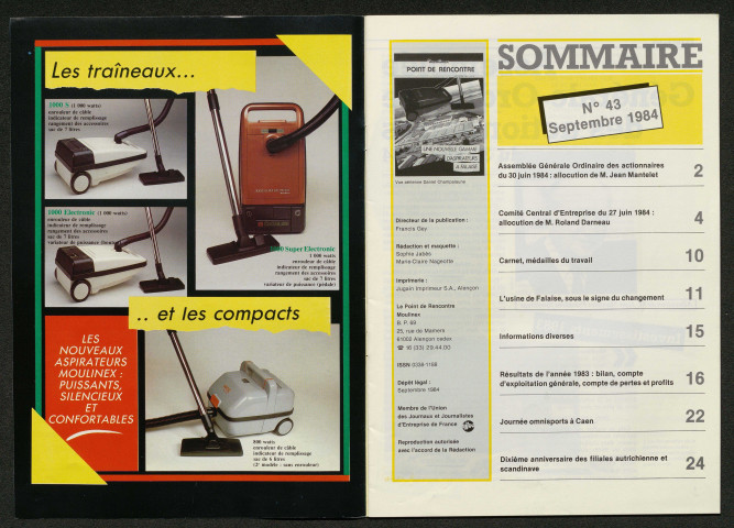 Le Point de rencontre Moulinex n°43 ( septembre 1984)