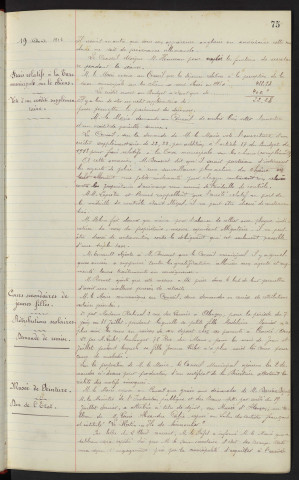 Sommaire sur les affaires à délibérer. Frais relatifs à la taxe municipale sur les chiens : Vote d'un crédit supplémentaire. Cours secondaires de jeunes filles, rétributions scolaires : Demande de remise. Musée de peinture : Don de l'état