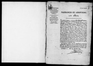 Registre des actes de naissance et adoption (1er janvier - 31 décembre 1810).