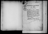 Registre des actes de mariage et divorce (1816).