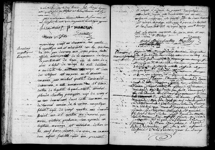 Acte de naissance de LISAMBARD Jacques Pierre (12 novembre 1795),acte de naissance de BOULAY Angélique Hyacinthe (11 novembre 1795),acte de naissance de CHAUVIN Marie Joséphine (12 novembre 1795).