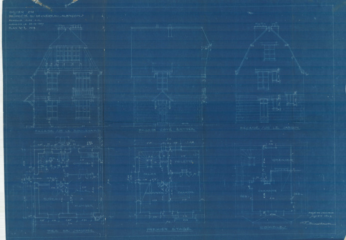 permis de construire n°8, Construction d'une maison d'habitation Boulevard de Strasbourg Alençon, (date de décision : 11/10/1927), (auteur du projet, architecte : BESNARD-BERNADAC Félix).