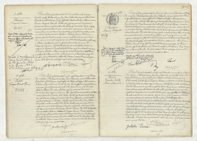 Acte de naissance de FRANCOIS Auguste Arsène (3 décembre 1904),acte de naissance de BUTET Georges Ernest Henri (5 décembre 1904),acte de naissance de CHANTEPIE Maurice Auguste (5 décembre 1904),reconnaissance LEROUX Ernestine Juliette (6 décembre 1904).