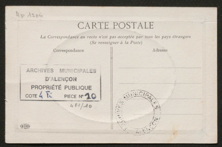 Alençon (Orne), vue de la Sarthe, carte postale ancienne noir et blanc, ELD (Ernest Le Deley) éditeur, sd, (14x9), AMA.