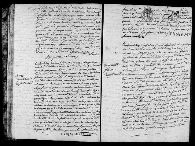 Acte de naissance de MARTIN François René (6 mai 1794),acte de naissance de Charles Républicain enfant naturel (8 mai 1794),acte de naissance de JAMET Marguerite Jeanne enfant naturel (10 mai 1794).
