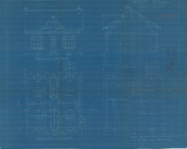 permis de construire n°28, Construction d'une maison d'habitation Route de Sées Alençon, (date de décision : 07/06/1929), (auteur du projet, architecte : BESNARD-BERNADAC Félix).