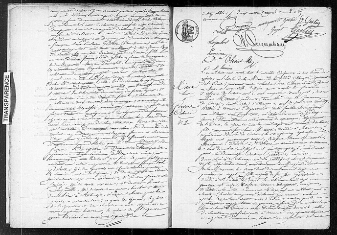 Registre des actes de mariage (1838).