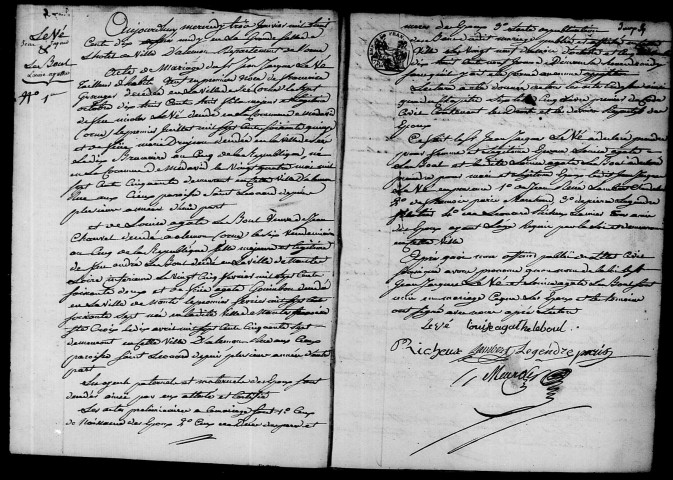Registre des actes de mariage et divorce (1810).