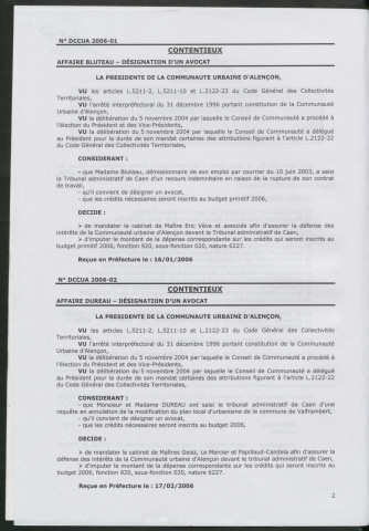 Registre des décisions et des délibérations du conseil communautaire (02 Mars - 21 Décembre 2006).