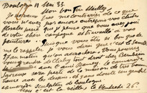 Lettre autographe signée au peintre Georges Maillez (11 mai 1933), 3 pages, format in 8 oblongues