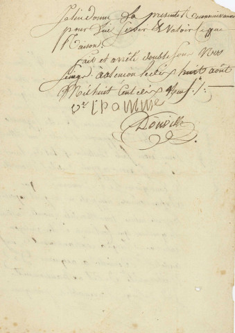 Acte de Reconnaissance pour la construction d'un mur mitoyen entre la veuve L'Homme et le sieur Douville (8 août 1819).