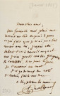Lettre autographe signée de l'écrivain Amédée de Rolland à l'acteur Adolphe Laferrière [janvier 1861] .