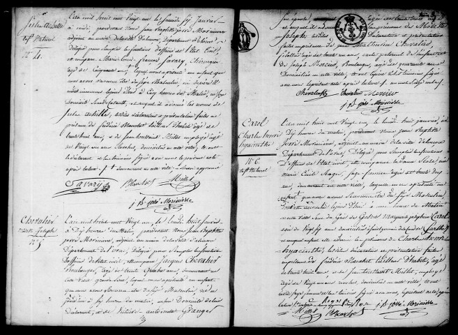 Registre des actes de naissance et adoption (1er janvier - 31 décembre 1821).