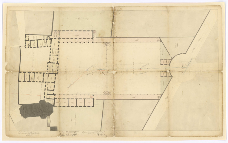 Plan du collège et servitudes (15 juillet 1828), (architecte : Pierre Félix Delarue).