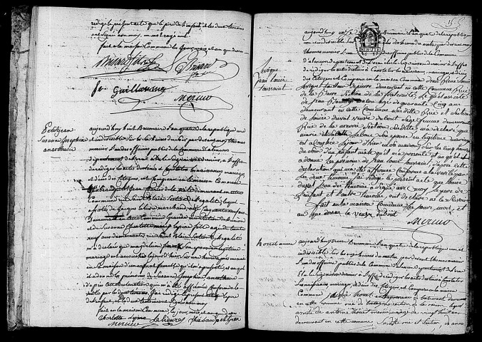 Acte de naissance de BRISARD Louise Perrine (29 octobre 1795),acte de naissance de PETITJEAN Suzanne Joséphine Anastasie (29 octobre 1795),acte de naissance de LEVEQUE Jean Louis Toussaint- (1er novembre 1795),acte de naissance de HOUET Anne (3 novembre 1795).