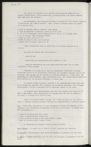 Transports urbains, implantation d'abris "passagers", contrat avec la maison Decaux.